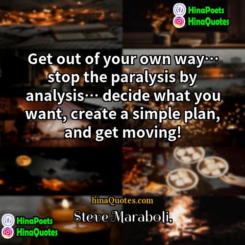 Steve Maraboli Quotes | Get out of your own way… stop